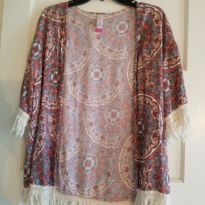 KIMONO BEACH COVERUP MENDALA ELEPHANT PRINT